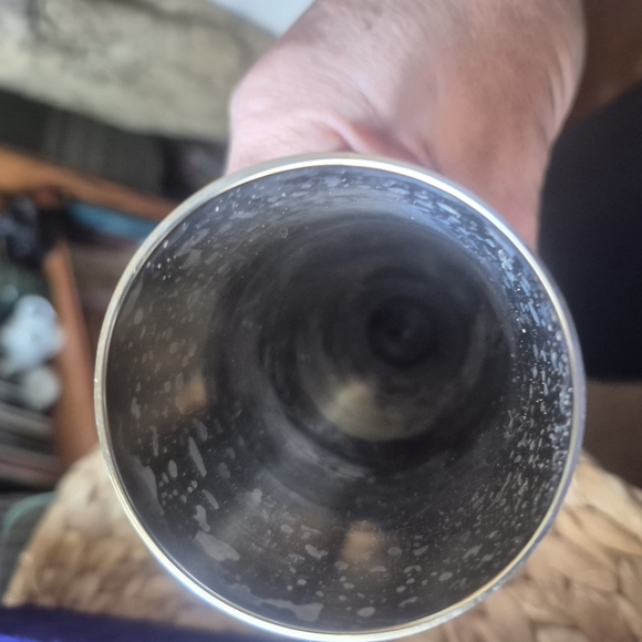 Set of 2 Vint. Solid Brass Stemmed Tulip CHAMPAGNE FLUTES In Velvet Box - Picture 8 of 11